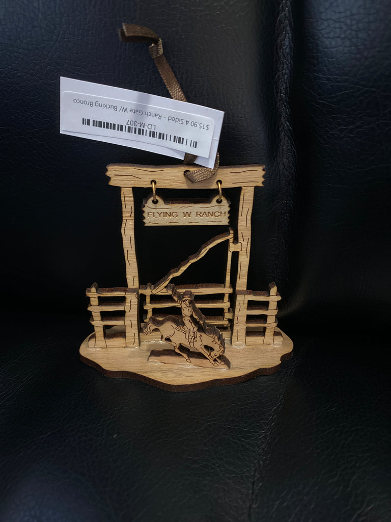 Ranch Gate Four-Sided Wooden Ornament