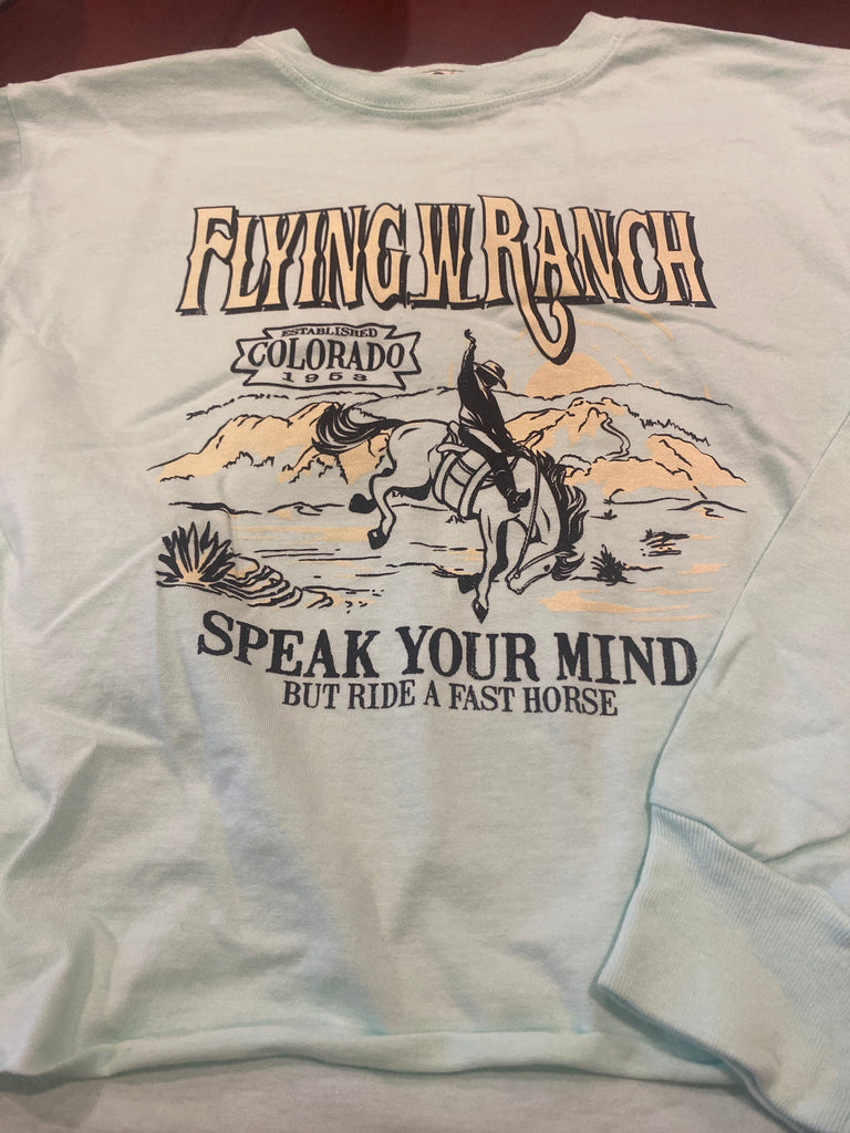 Long Sleeve Speak Your Mind Cropped Shirt