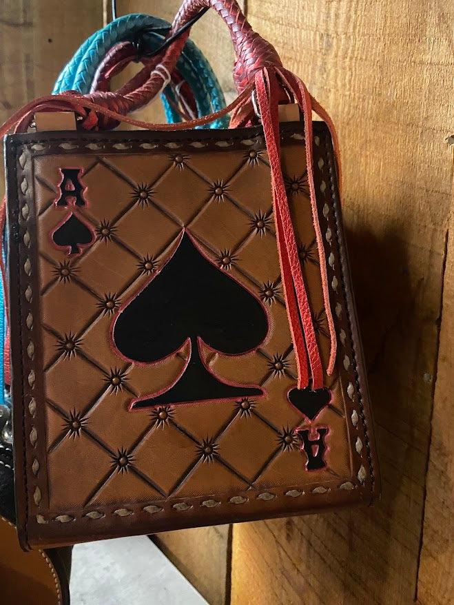 Handcrafted Leather Ace of Spades Handbag