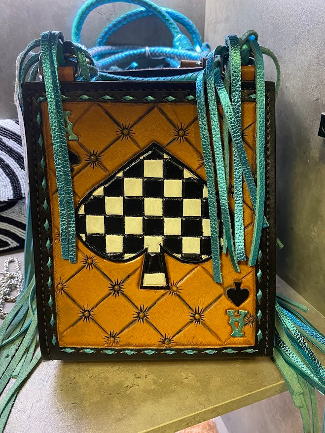 Handcrafted Leather Ace of Spades Handbag