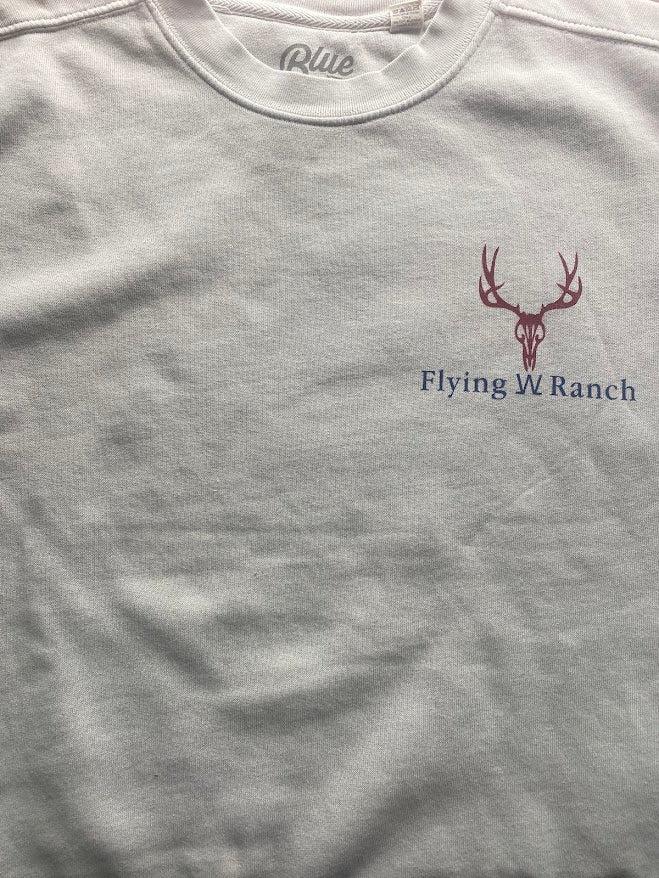 Crewneck Cement Mule Deer Flag Sweatshirt
