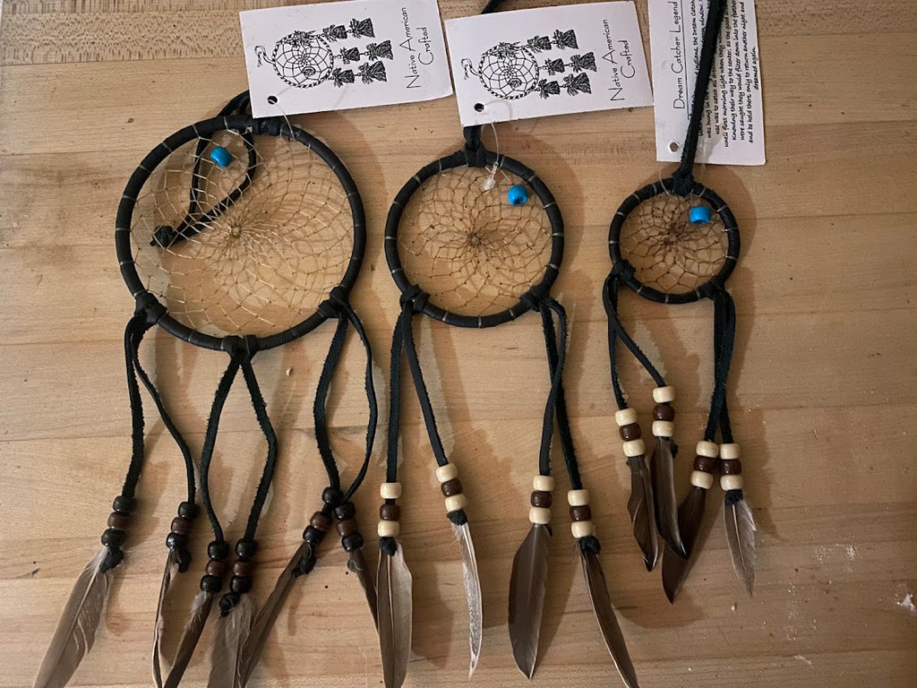 Native American Crafted Leather Dream Catchers