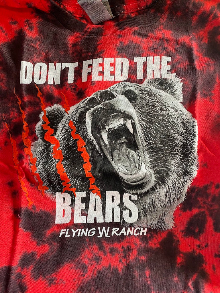 Youth Red/Black Tie Dye Don't Feed the Bears T-Shirt