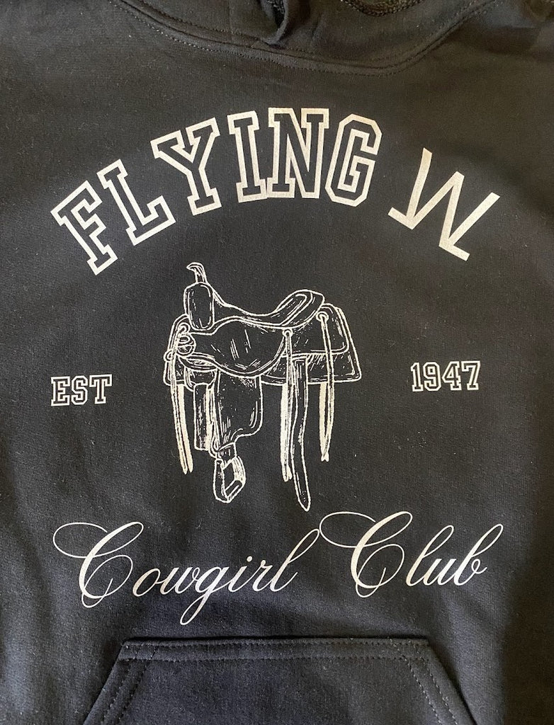 Hooded Black Cowgirl Club Sweatshirt