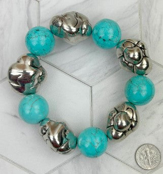 Blue Turquoise Stone Navajo Bracelet