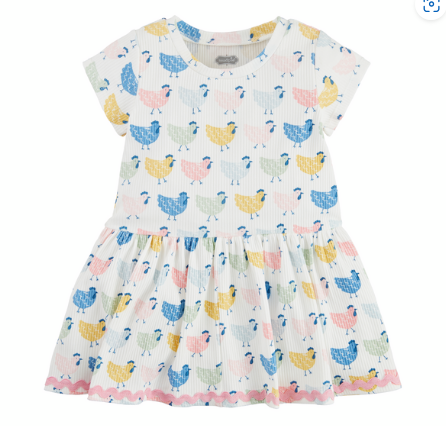 Chicken Print T-Shirt Toddler Dress