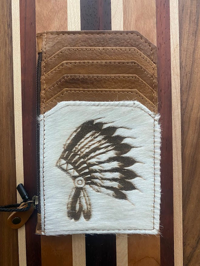 Genuine Leather Western Card Holder