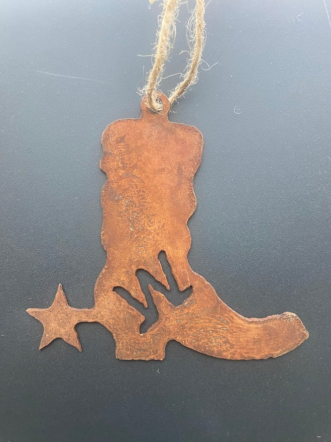 Rustic Metal Western Ornament