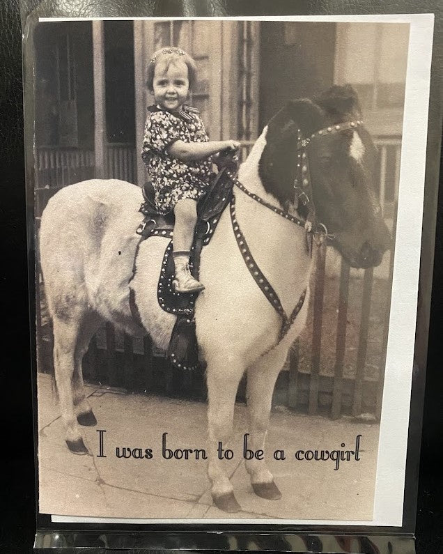Blank Born to be a Cowgirl Greeting Card