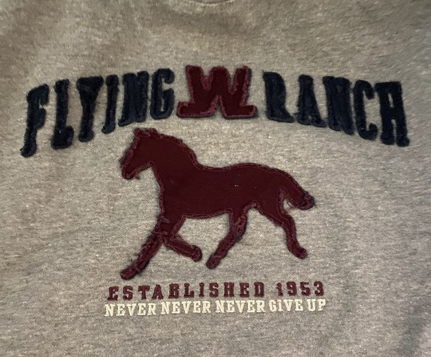 Hooded Dark Grey Flying W Ranch Sweatshirt