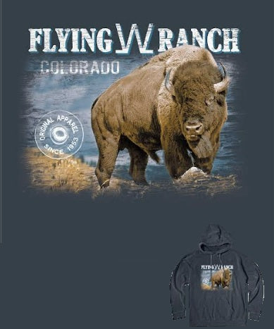 Hooded Dyed Blue Buffalo Sweatshirt