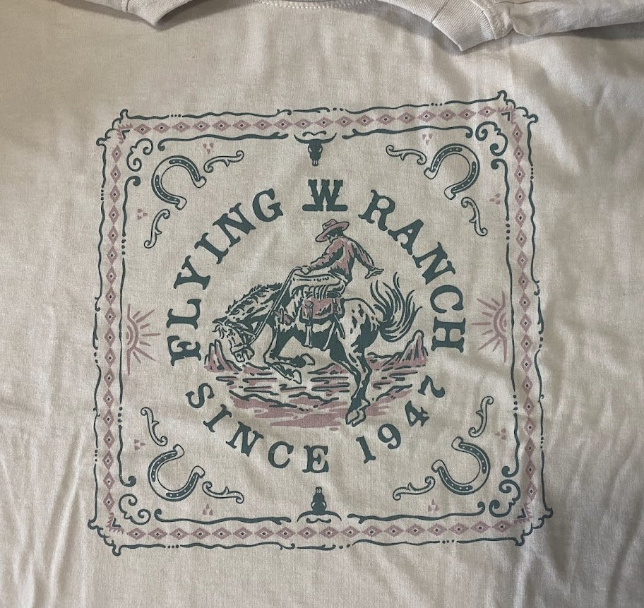 Short Sleeve Off-White Oversized Ranch Bronc Rider T-Shirt