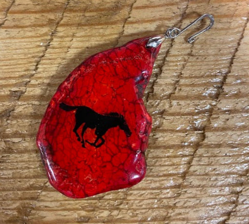Red Stone Pendant w/ Horse