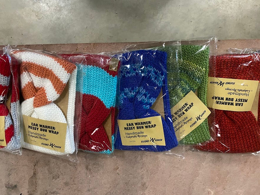 Custom Knit Ear Warmer/Messy Bun Wrap