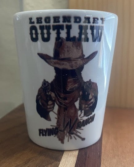 Legendary Outlaw Ceramic Shot Glass