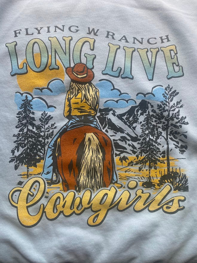 Crewneck Powder Blue  Long Live Cowgirls Sweatshirt
