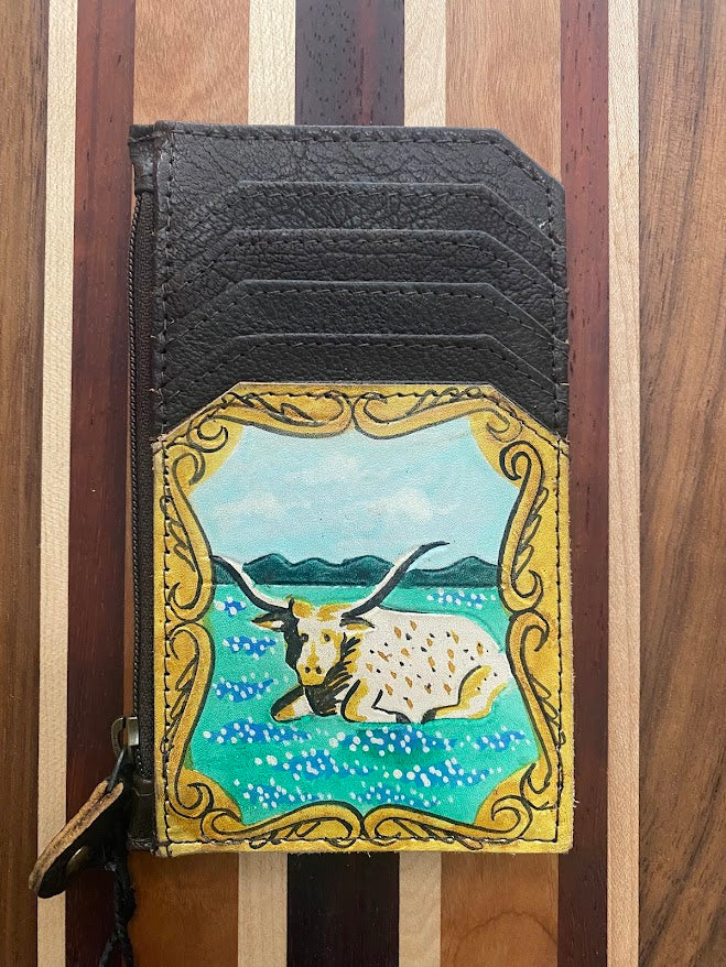 Genuine Leather Western Card Holder
