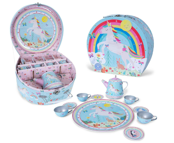 Unicorn Musical Tin Tea Set (11pc)