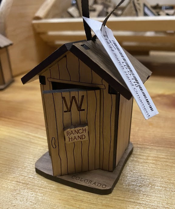 3D Wooden Outhouse Ornament