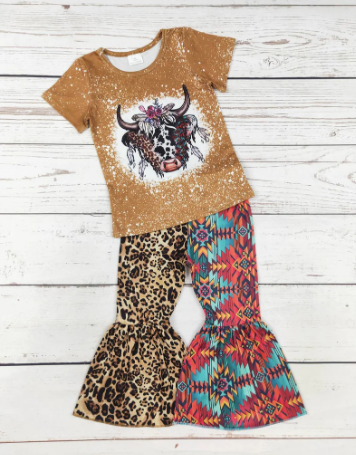 Infant/Toddler Cows Cheetah Two-Piece Western Set