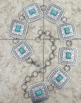 Vintage Metal Belt w/ Stones