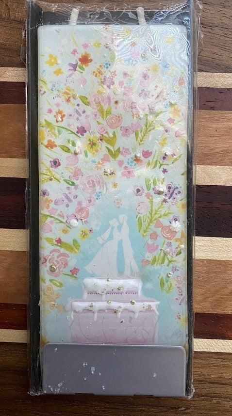 Handmade Decorative Flat Wedding Candle (Last Chance)