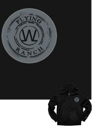 Zip-Up Jacket with Hood and Flying W Ranch Logo