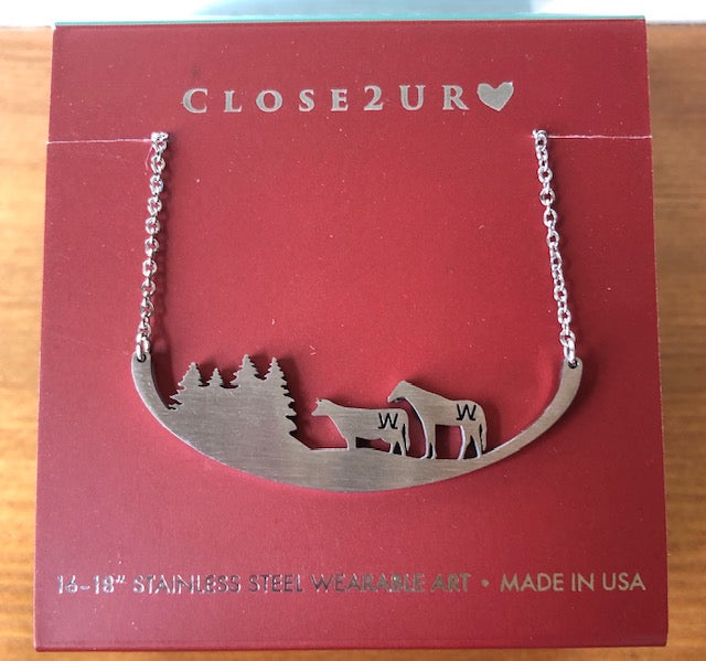 Necklace w/ FWR Cow & Horse